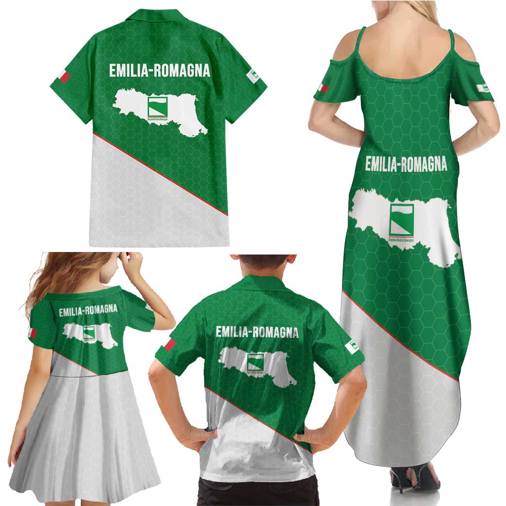 Italy Emilia-Romagna Family Matching Summer Maxi Dress and Hawaiian Shirt Map With Flag Style LT19