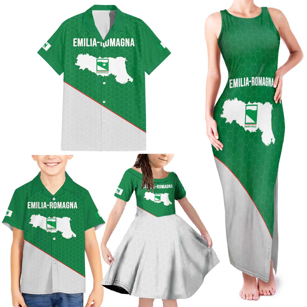 Italy Emilia-Romagna Family Matching Tank Maxi Dress and Hawaiian Shirt Map With Flag Style LT19