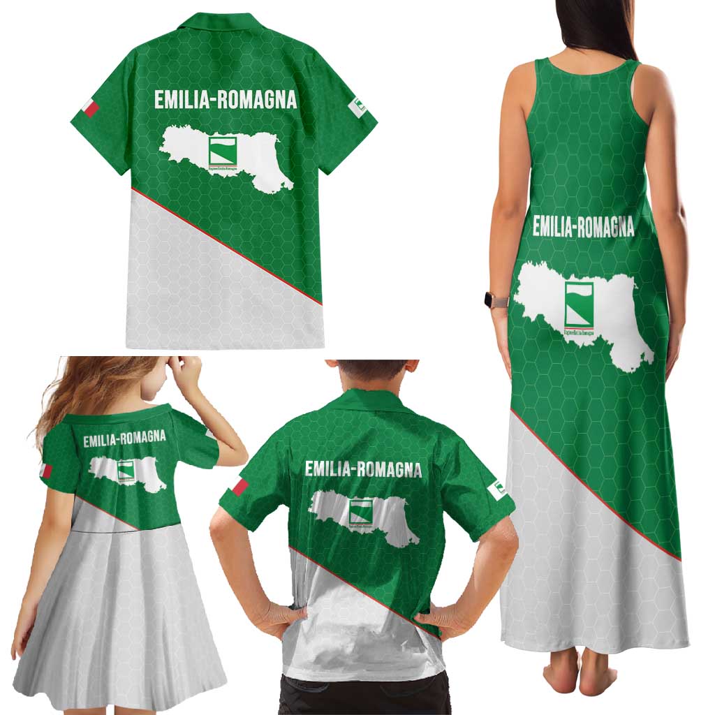 Italy Emilia-Romagna Family Matching Tank Maxi Dress and Hawaiian Shirt Map With Flag Style LT19