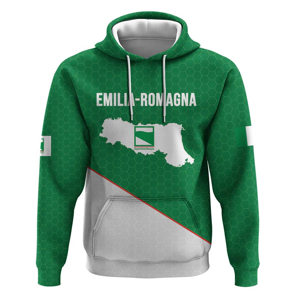 Italy Emilia-Romagna Hoodie Map With Flag Style LT19