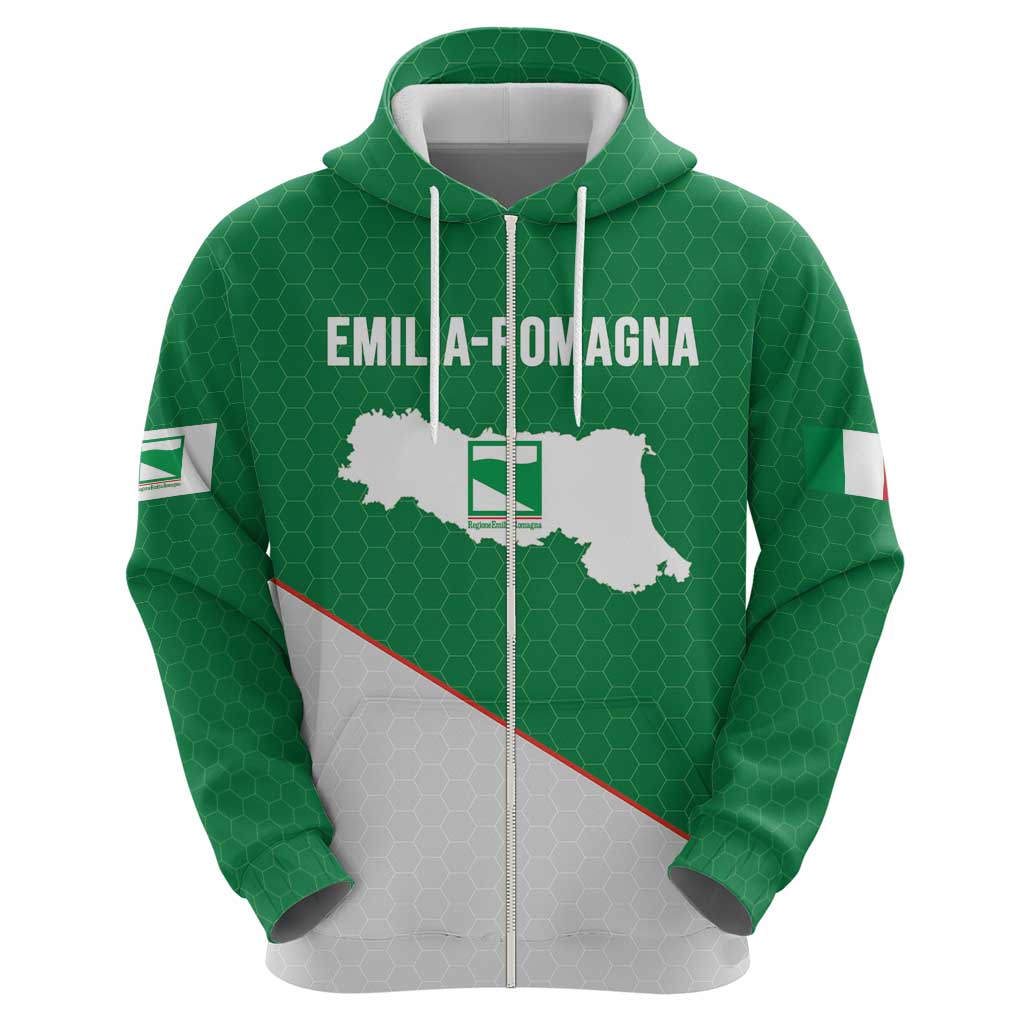 Italy Emilia-Romagna Hoodie Map With Flag Style LT19