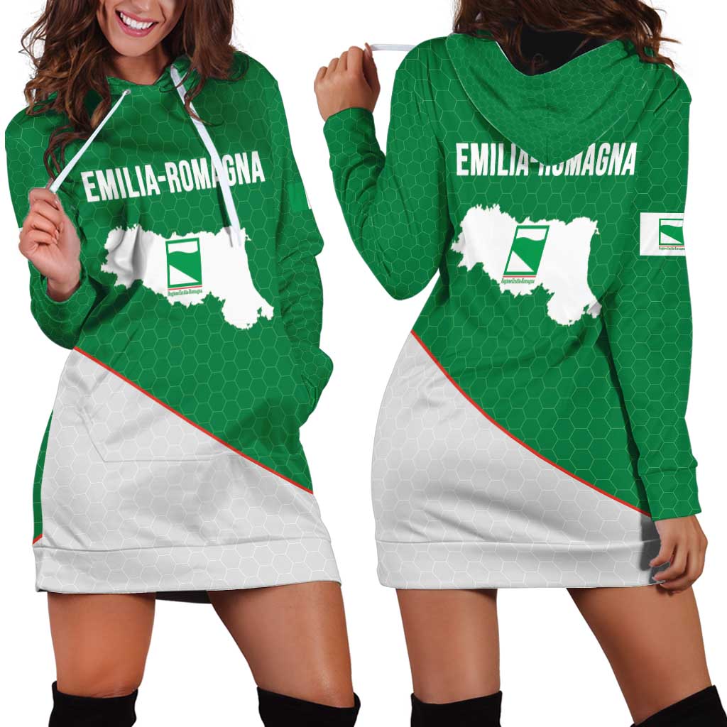Italy Emilia-Romagna Hoodie Dress Map With Flag Style LT19