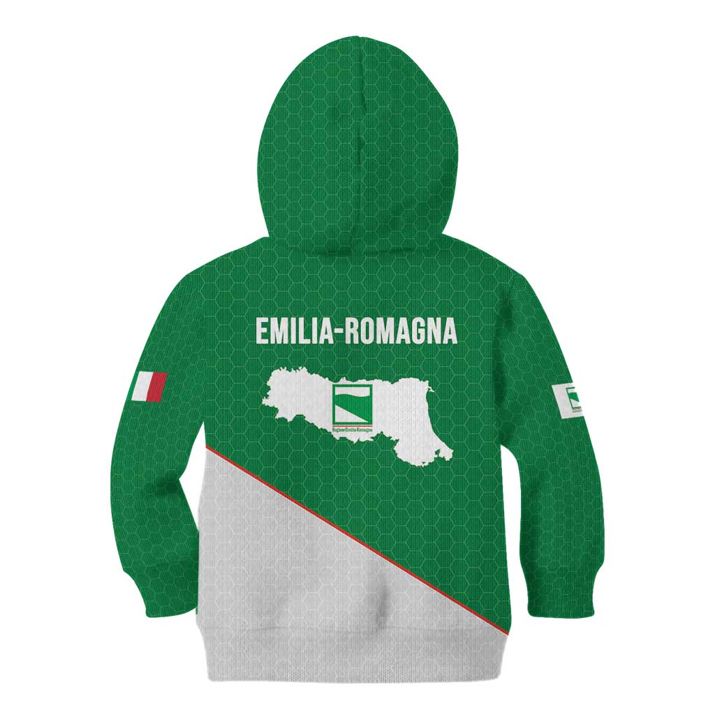 Italy Emilia-Romagna Kid Hoodie Map With Flag Style LT19