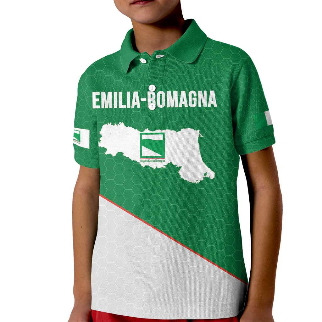 Italy Emilia-Romagna Kid Polo Shirt Map With Flag Style LT19