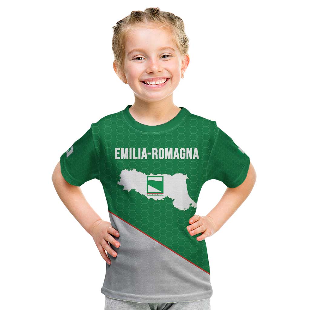 Italy Emilia-Romagna Kid T Shirt Map With Flag Style LT19