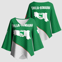 Italy Emilia-Romagna Kimono Sleeve Blouse Map With Flag Style - Wonder Print Shop