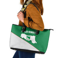 Italy Emilia-Romagna Leather Tote Bag Map With Flag Style - Wonder Print Shop