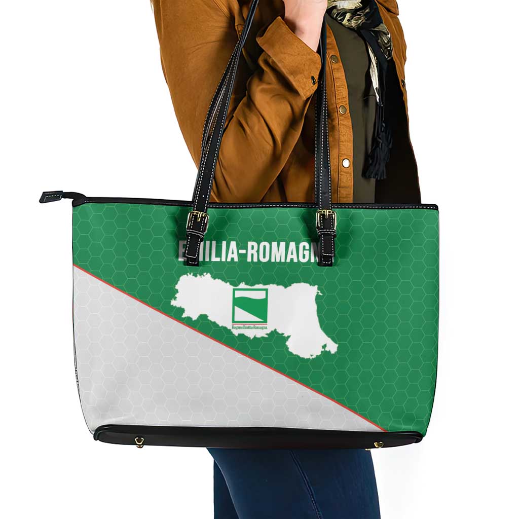 Italy Emilia-Romagna Leather Tote Bag Map With Flag Style - Wonder Print Shop