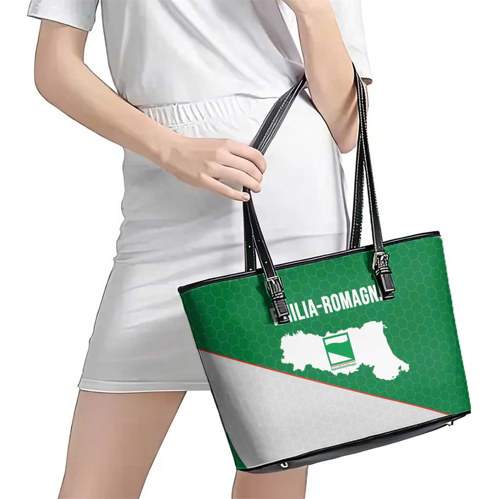Italy Emilia-Romagna Leather Tote Bag Map With Flag Style - Wonder Print Shop