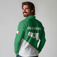 Italy Emilia-Romagna Long Sleeve Polo Shirt Map With Flag Style LT19