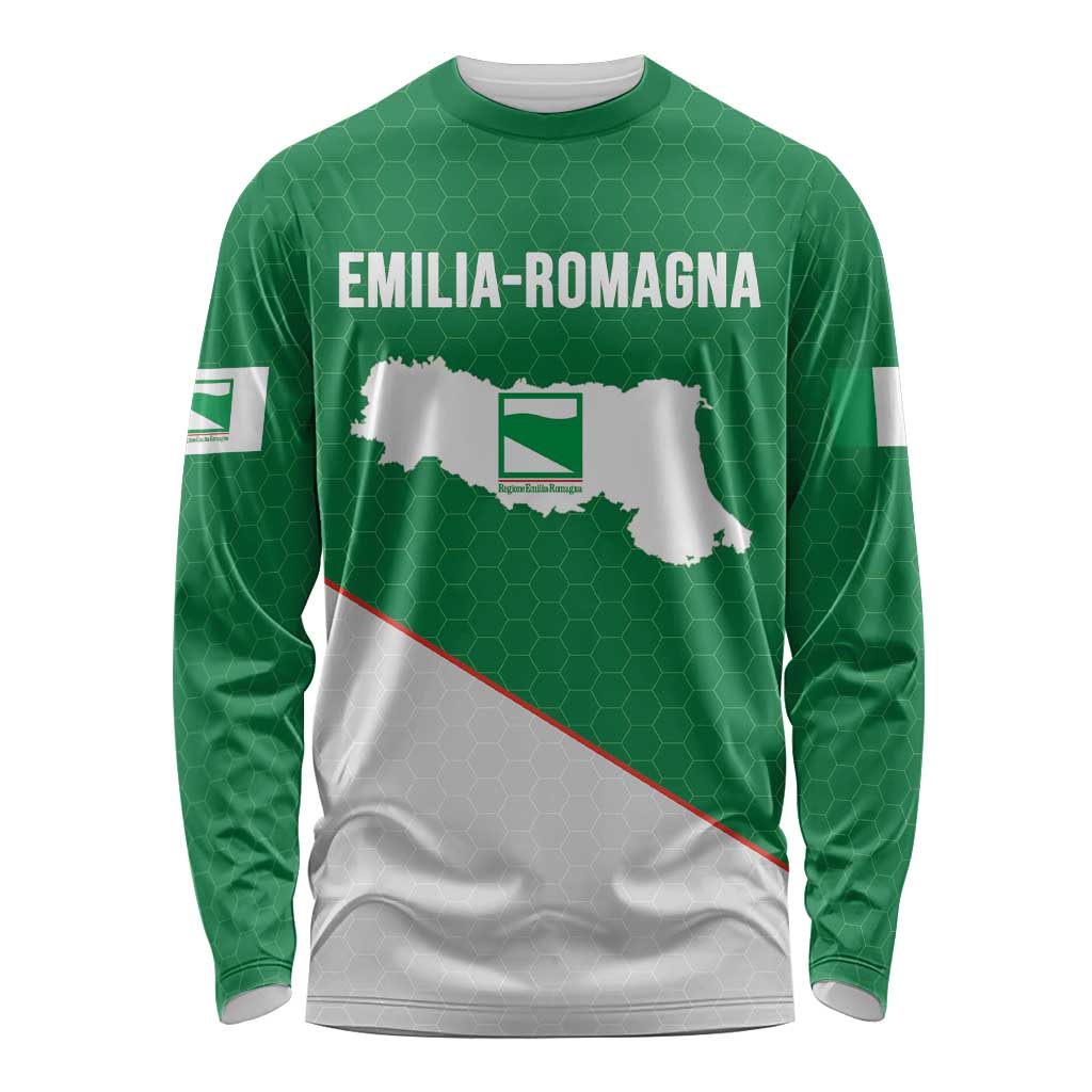 Italy Emilia-Romagna Long Sleeve Shirt Map With Flag Style LT19