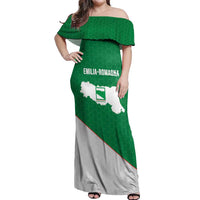 Italy Emilia-Romagna Off Shoulder Maxi Dress Map With Flag Style LT19