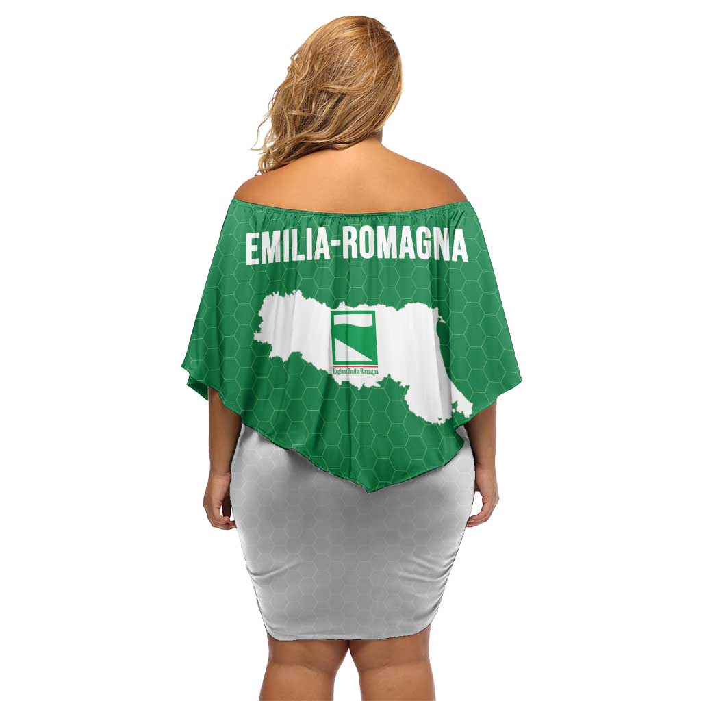 Italy Emilia-Romagna Off Shoulder Short Dress Map With Flag Style LT19