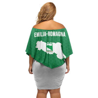 Italy Emilia-Romagna Off Shoulder Short Dress Map With Flag Style LT19
