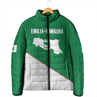 Italy Emilia-Romagna Padded Jacket Map With Flag Style - Wonder Print Shop