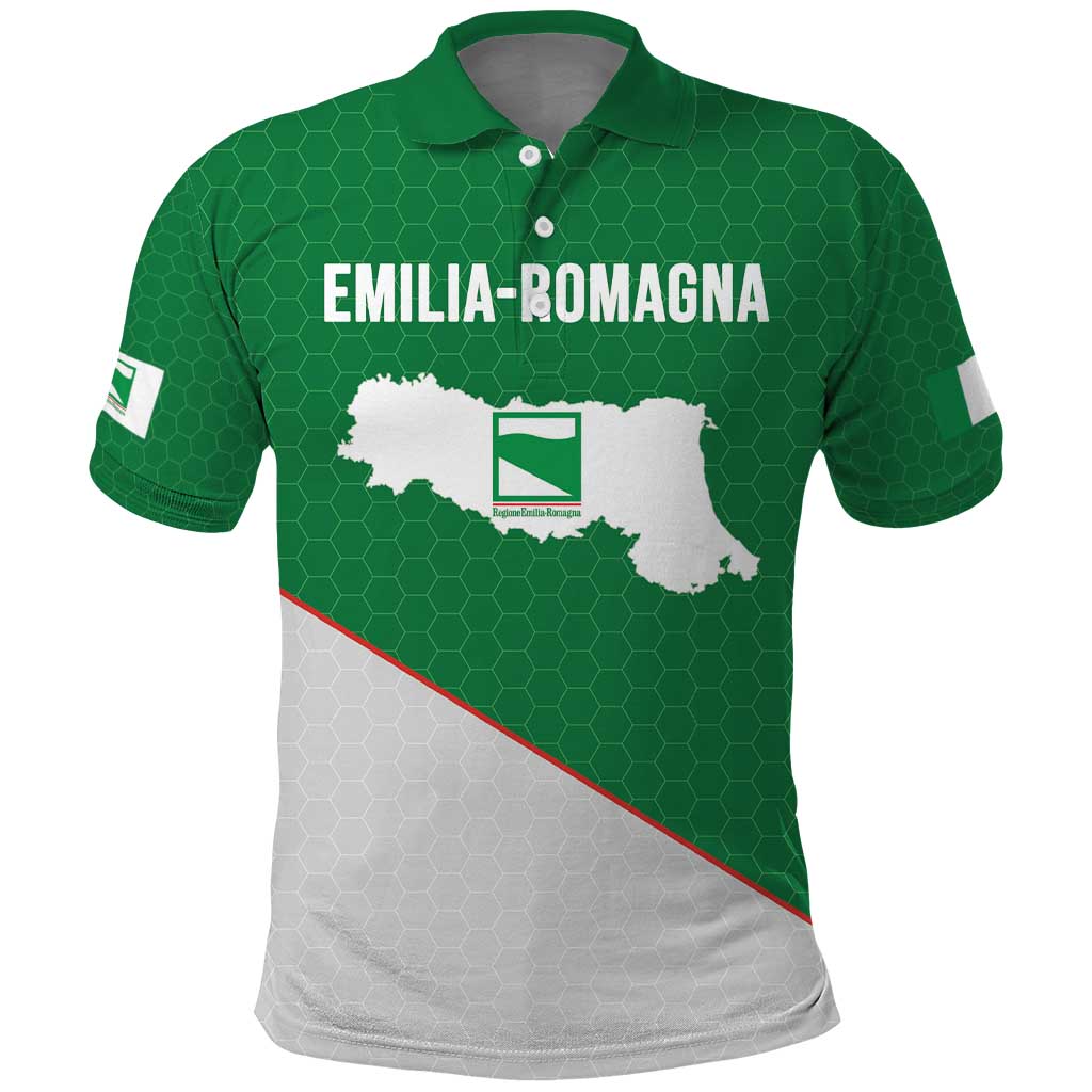 Italy Emilia-Romagna Polo Shirt Map With Flag Style LT19