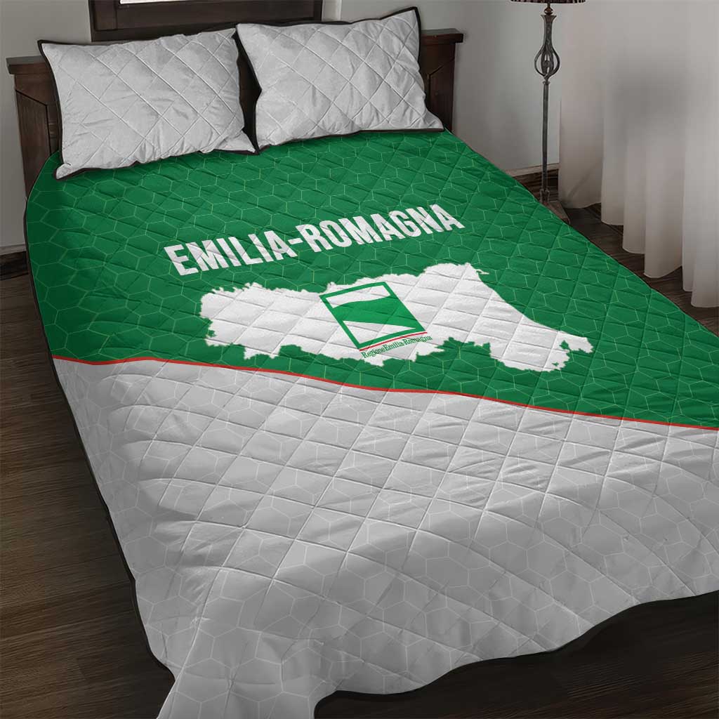 Italy Emilia-Romagna Quilt Bed Set Map With Flag Style - Wonder Print Shop