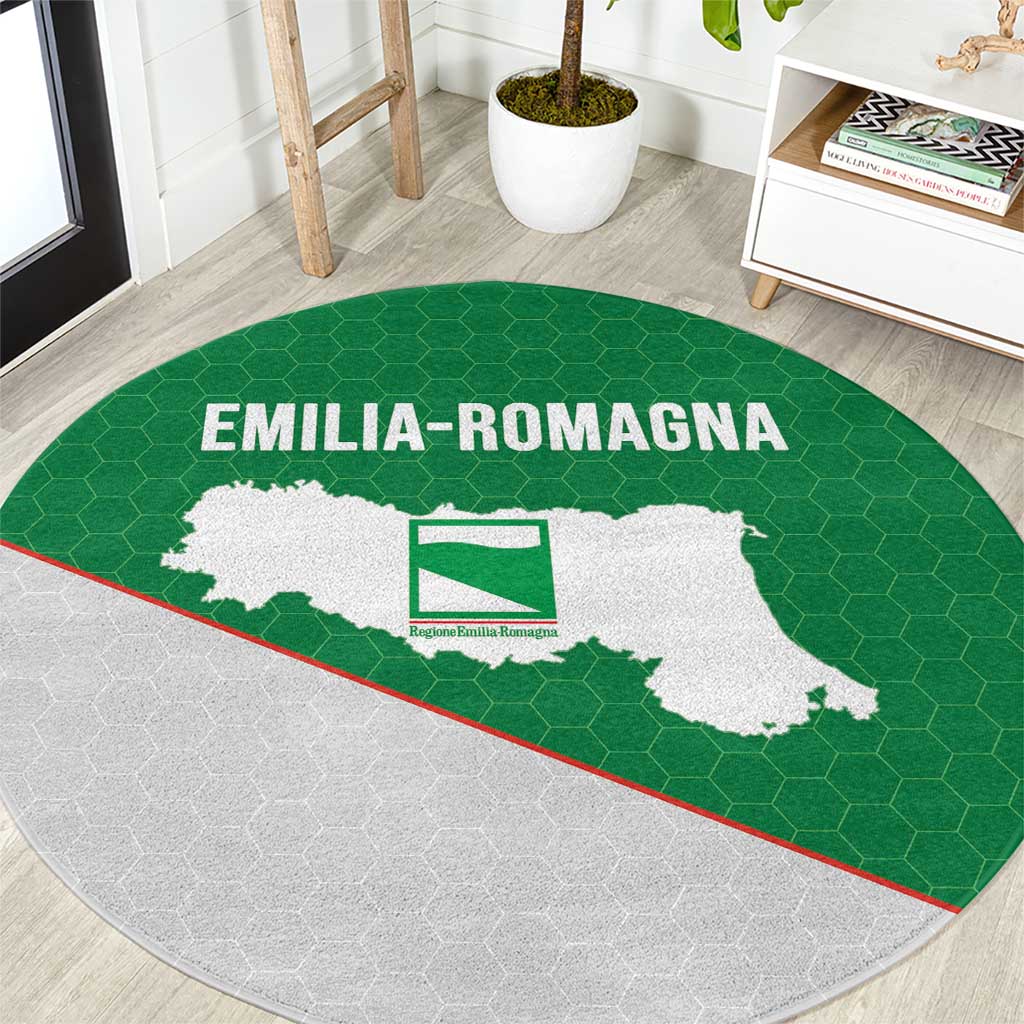 Italy Emilia-Romagna Round Carpet Map With Flag Style - Wonder Print Shop