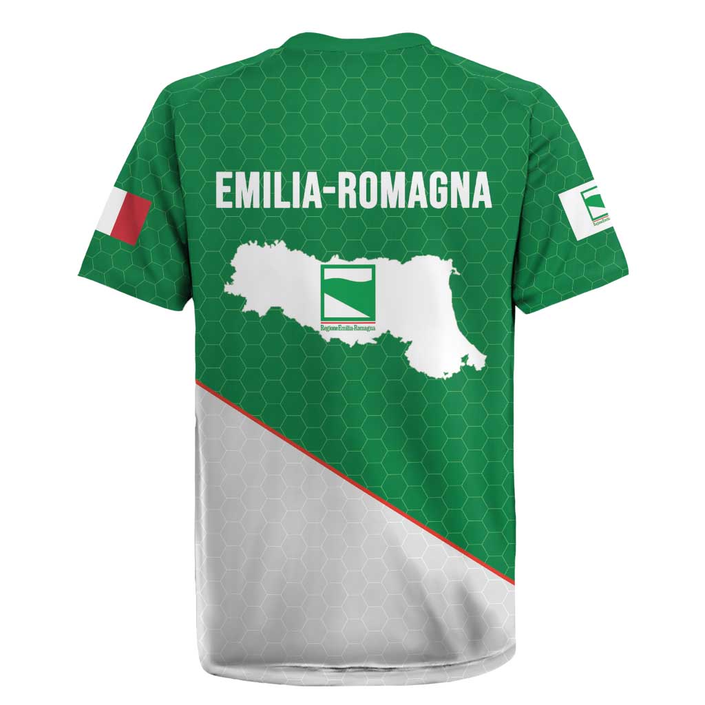 Italy Emilia-Romagna Rugby Jersey Map With Flag Style LT19