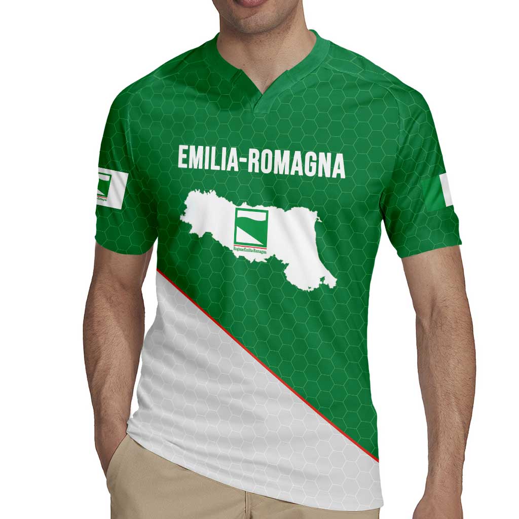 Italy Emilia-Romagna Rugby Jersey Map With Flag Style LT19