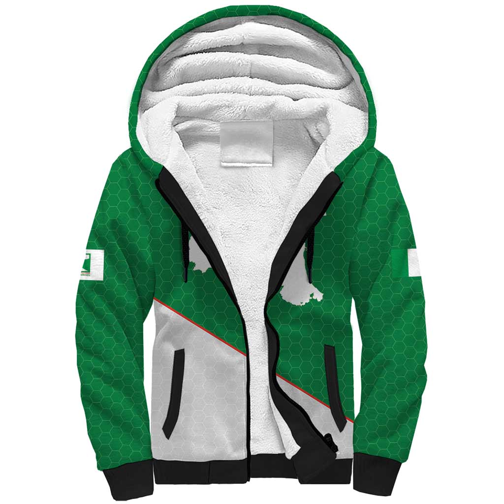 Italy Emilia-Romagna Sherpa Hoodie Map With Flag Style LT19