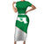 Italy Emilia-Romagna Short Sleeve Bodycon Dress Map With Flag Style LT19