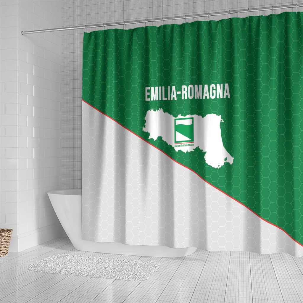 Italy Emilia-Romagna Shower Curtain Map With Flag Style - Wonder Print Shop