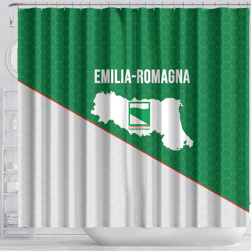 Italy Emilia-Romagna Shower Curtain Map With Flag Style - Wonder Print Shop
