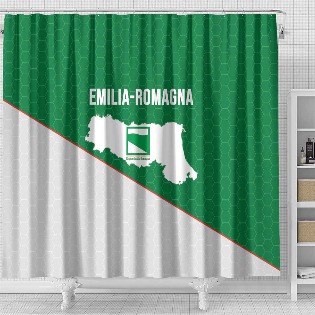 Italy Emilia-Romagna Shower Curtain Map With Flag Style - Wonder Print Shop