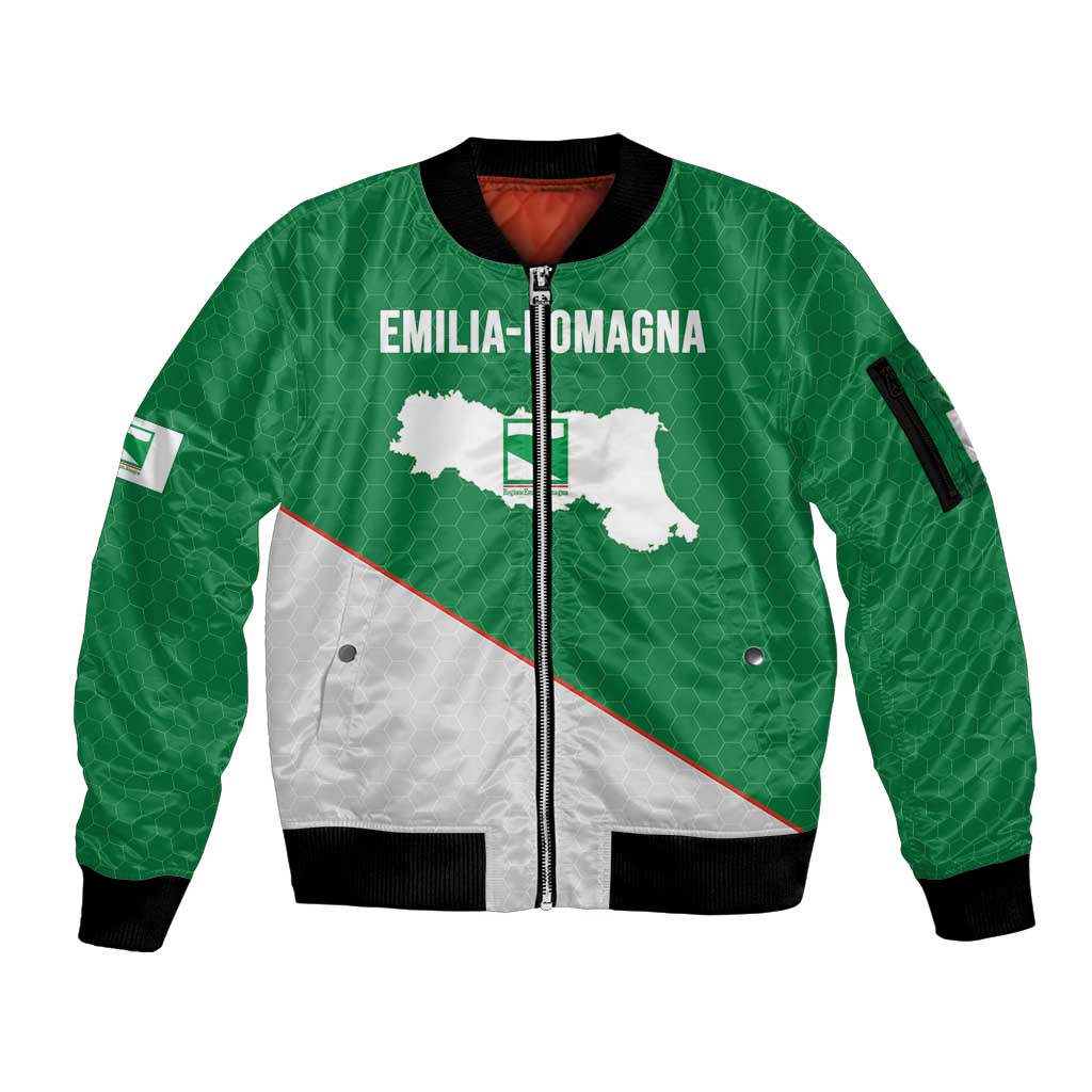 Italy Emilia-Romagna Sleeve Zip Bomber Jacket Map With Flag Style LT19