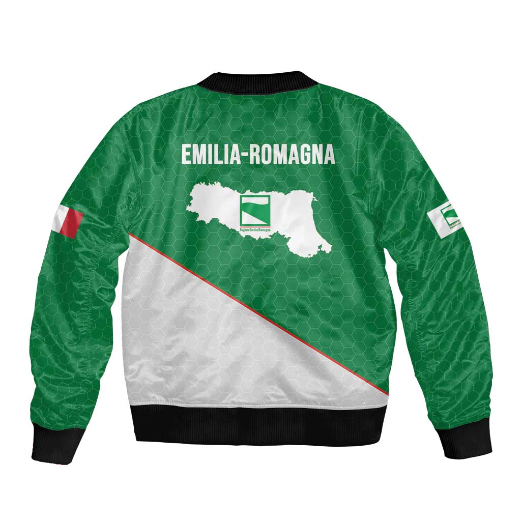 Italy Emilia-Romagna Sleeve Zip Bomber Jacket Map With Flag Style LT19