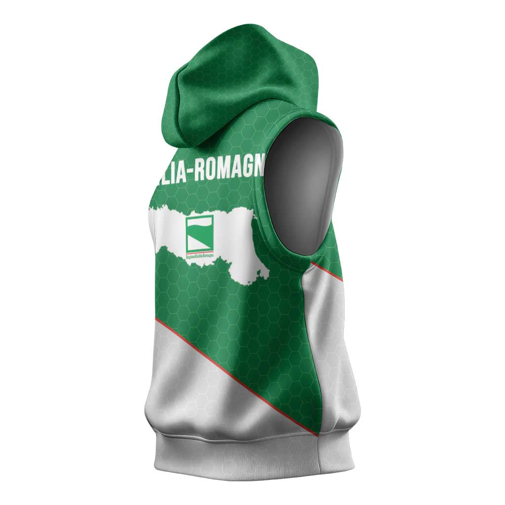 Italy Emilia-Romagna Sleeveless Hoodie Map With Flag Style - Wonder Print Shop