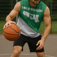 Italy Emilia-Romagna Sleeveless Hoodie Map With Flag Style - Wonder Print Shop