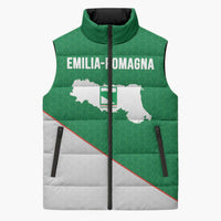 Italy Emilia-Romagna Sleeveless Puffer Jacket Map With Flag Style - Wonder Print Shop