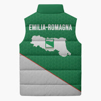 Italy Emilia-Romagna Sleeveless Puffer Jacket Map With Flag Style - Wonder Print Shop
