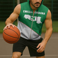 Italy Emilia-Romagna Sleeveless Zip Hoodie Map With Flag Style - Wonder Print Shop