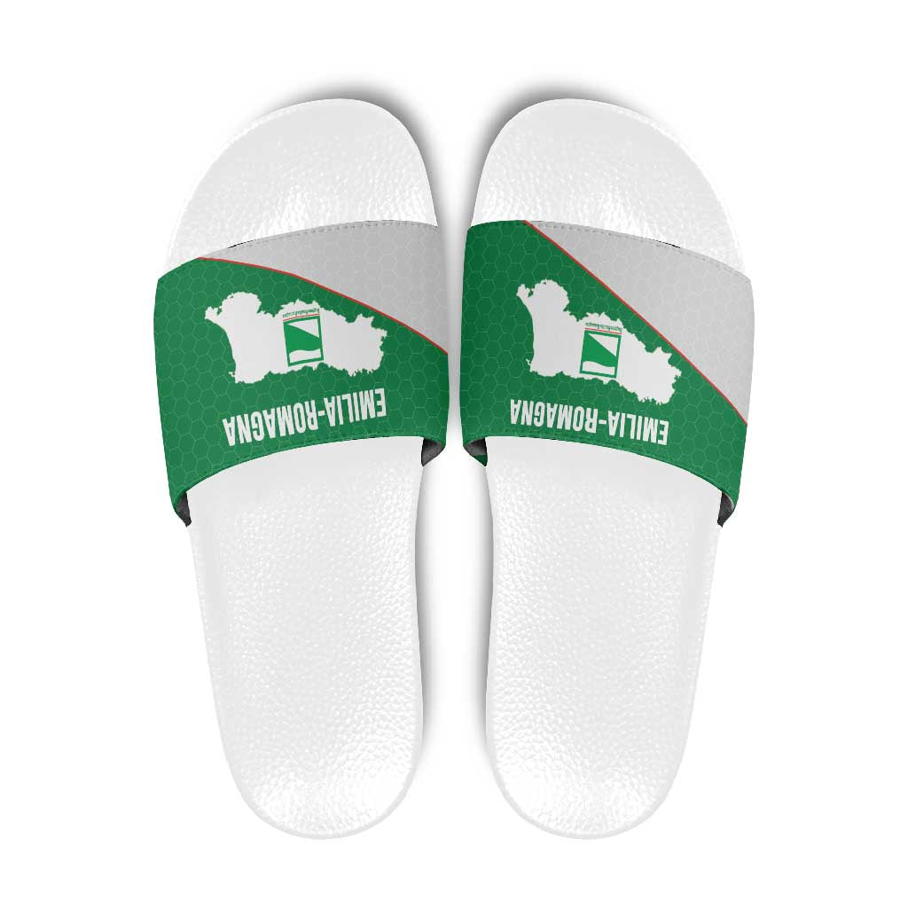 Italy Emilia-Romagna Slide Sandals Map With Flag Style - Wonder Print Shop