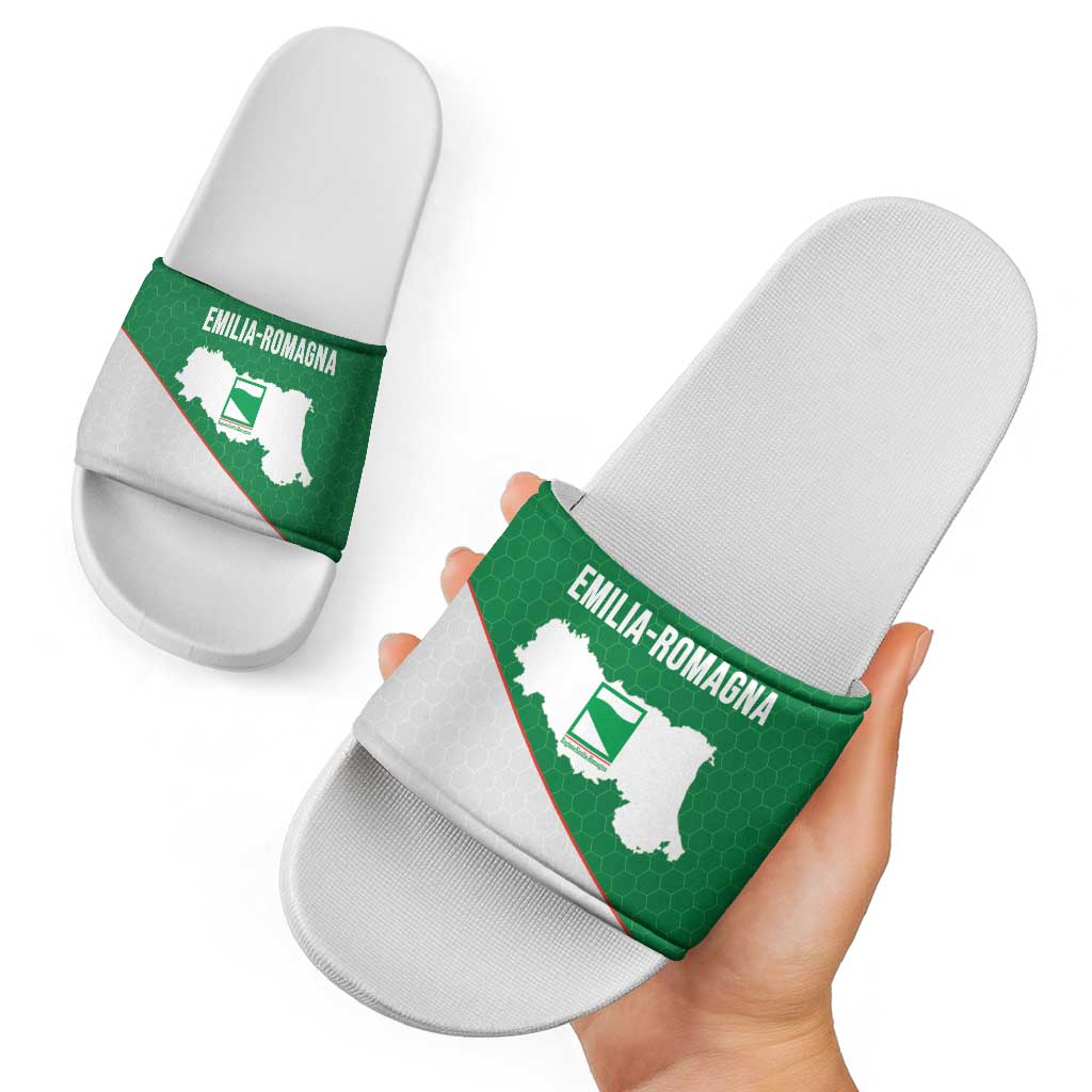 Italy Emilia-Romagna Slide Sandals Map With Flag Style - Wonder Print Shop