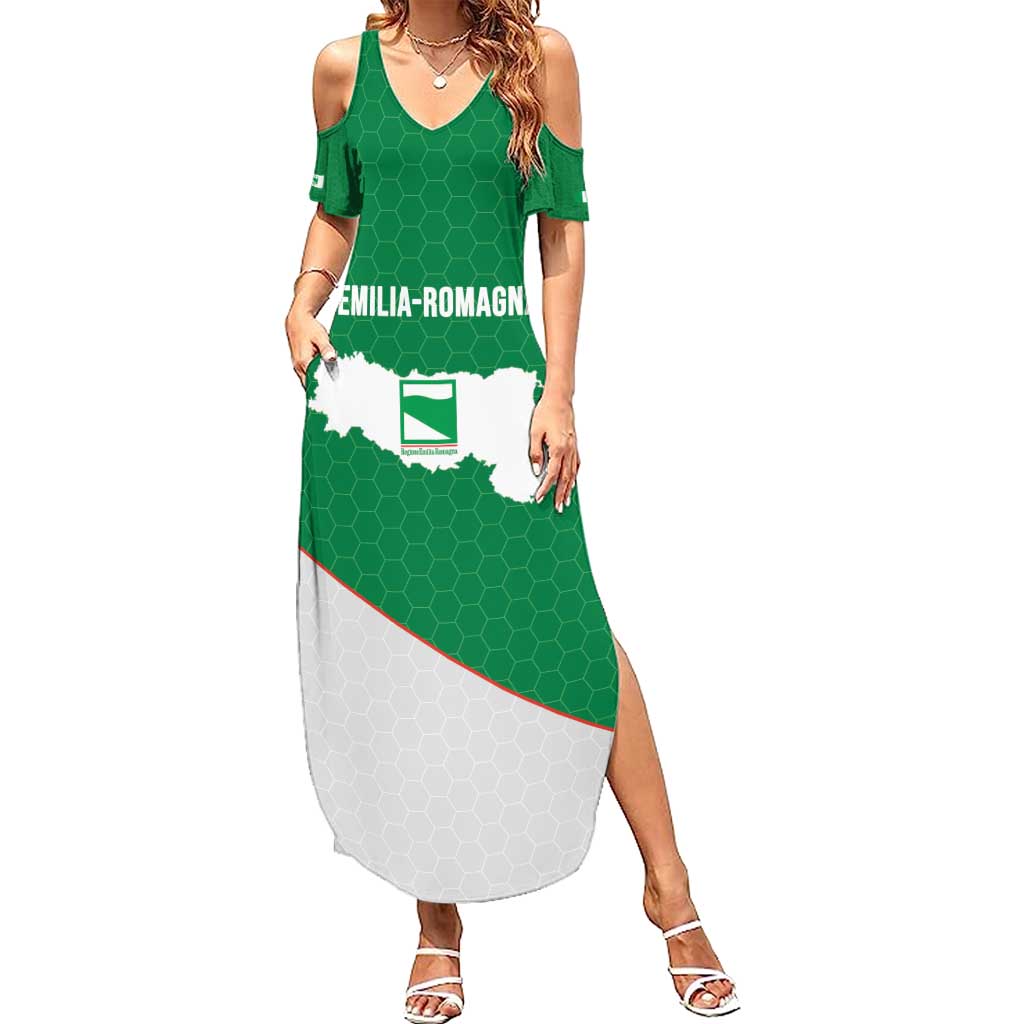 Italy Emilia-Romagna Summer Maxi Dress Map With Flag Style LT19