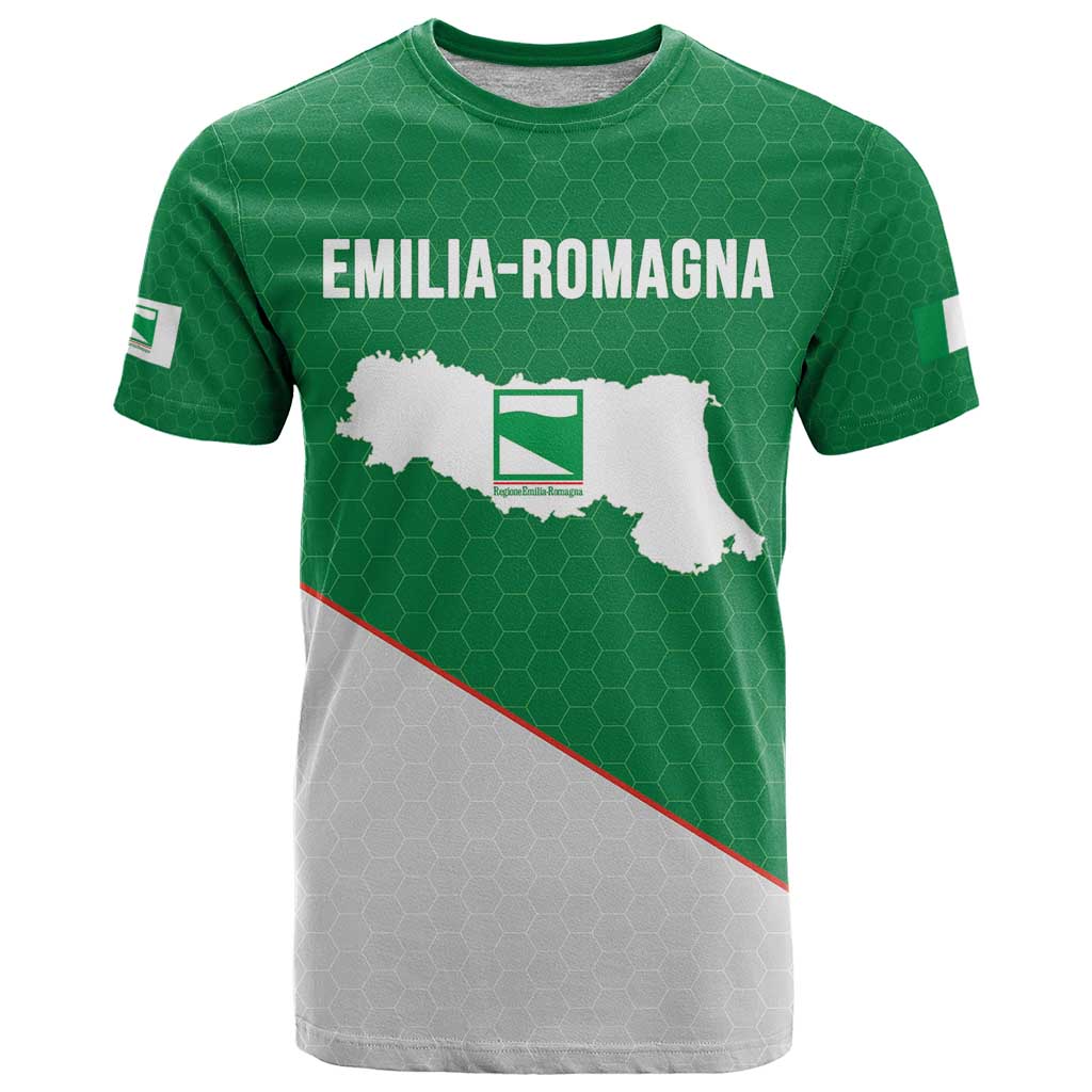 Italy Emilia-Romagna T Shirt Map With Flag Style LT19
