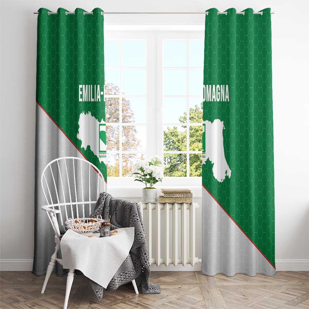Italy Emilia-Romagna Window Curtain Map With Flag Style - Wonder Print Shop