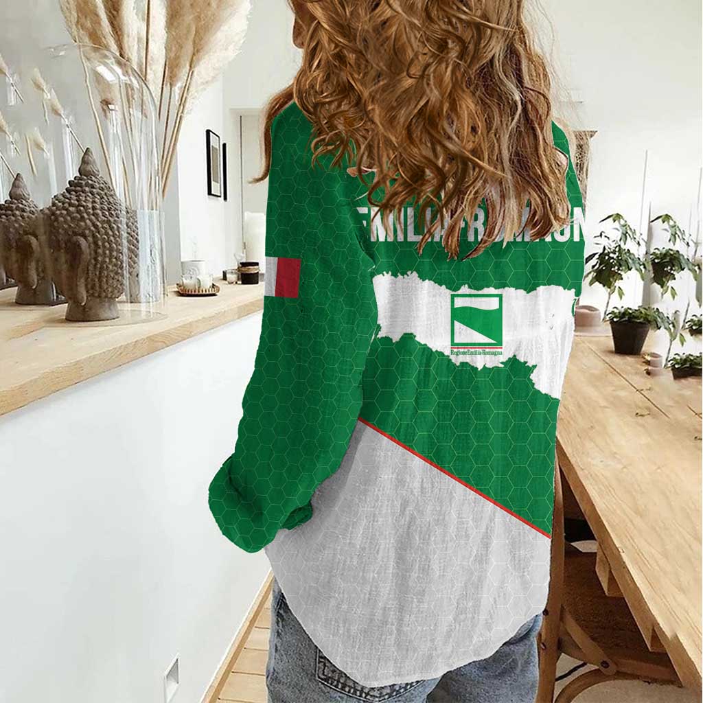 Italy Emilia-Romagna Women Casual Shirt Map With Flag Style LT19