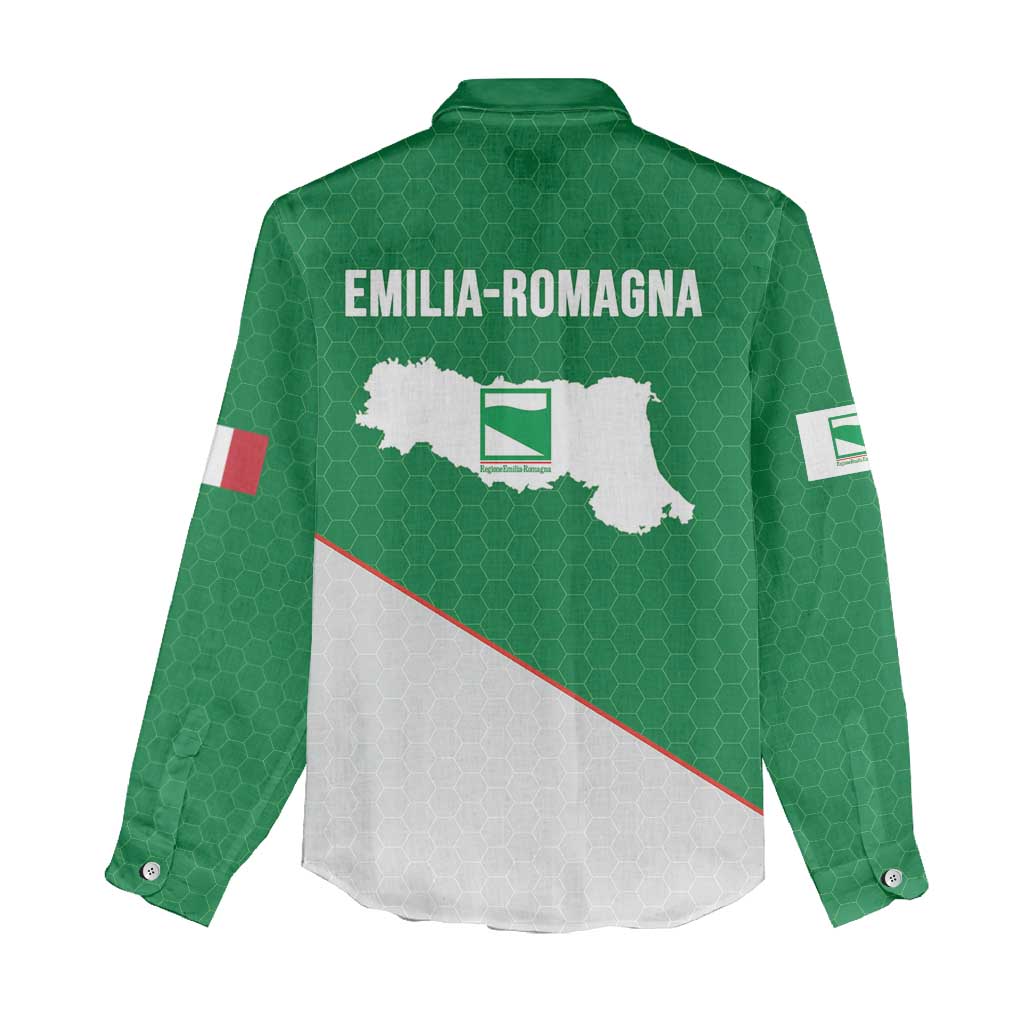 Italy Emilia-Romagna Women Casual Shirt Map With Flag Style LT19