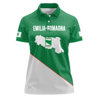 Italy Emilia-Romagna Women Polo Shirt Map With Flag Style LT19
