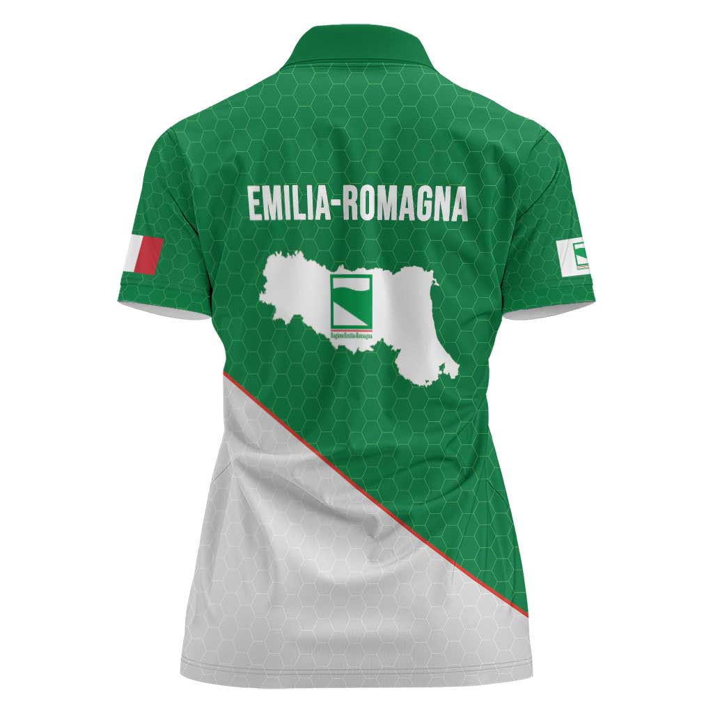 Italy Emilia-Romagna Women Polo Shirt Map With Flag Style LT19