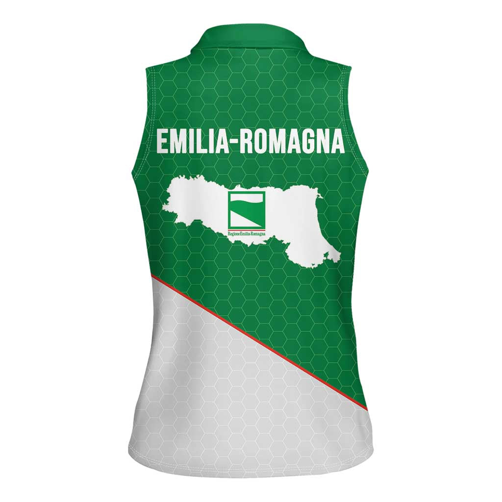 Italy Emilia-Romagna Women Sleeveless Polo Shirt Map With Flag Style LT19