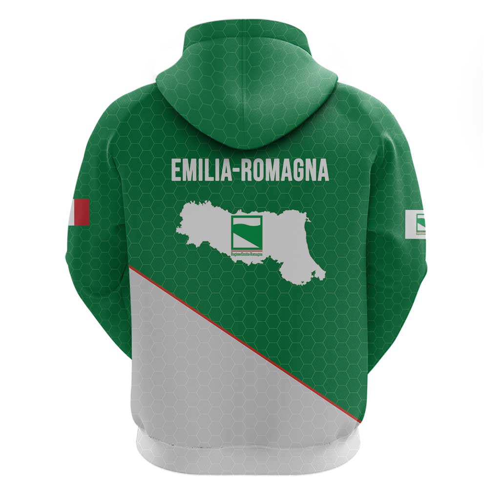 Italy Emilia-Romagna Zip Hoodie Map With Flag Style LT19