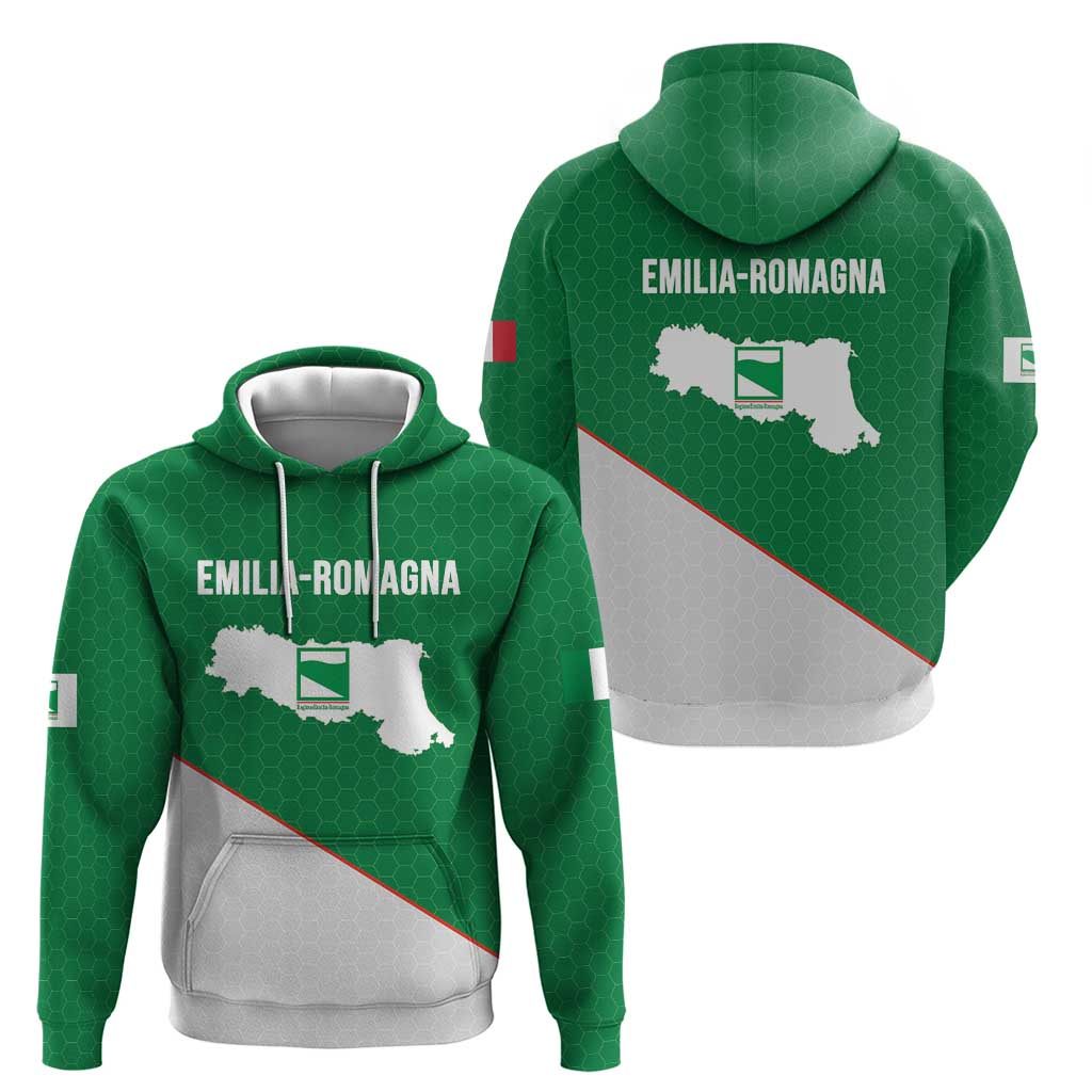 Italy Emilia-Romagna Zip Hoodie Map With Flag Style LT19