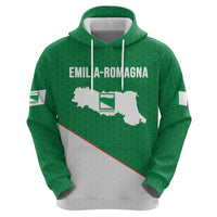 Italy Emilia-Romagna Zip Hoodie Map With Flag Style LT19