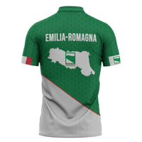 Italy Emilia-Romagna Zipper Polo Shirt Map With Flag Style - Wonder Print Shop